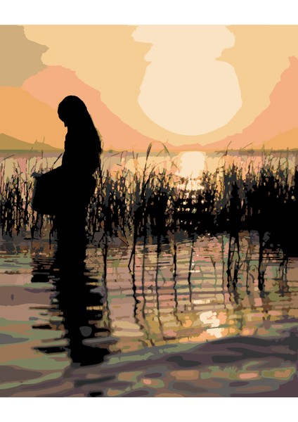 Sazlıklar Sayılarla Boyama Seti 40X50 cm (Tuvale Gerili)