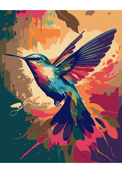 Sinek Kuşu Boyama Seti 40X50 cm (Tuvale Gerili)