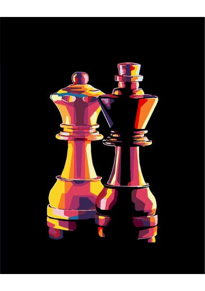 Şah Mat Boyama Seti 40X50 cm (Tuvale Gerili)