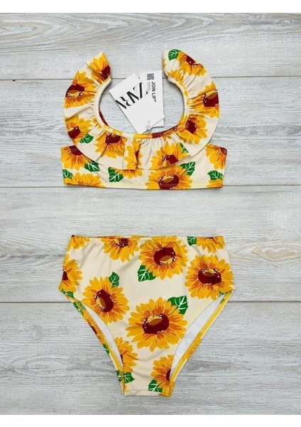 Kız Çocuk Fırfırlı Ikili Bikini Takım 1602