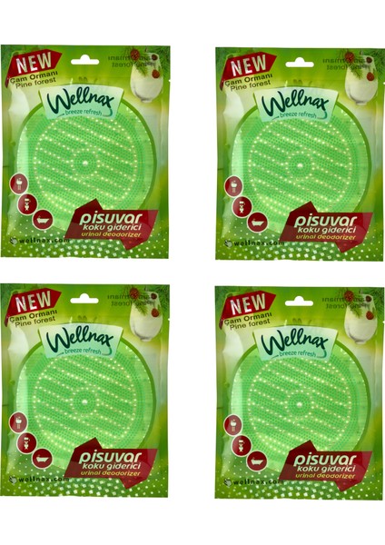 Wellnax Breeze Refresh Pisuvar Koku Giderici Süzgeci Çam Ormanı Kokulu X4