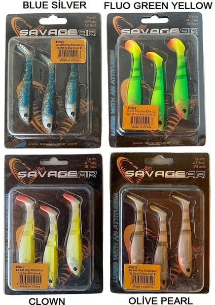 Soft 4play Shad 8.5cm 12GR 3lü Paket Silikon Suni Yem