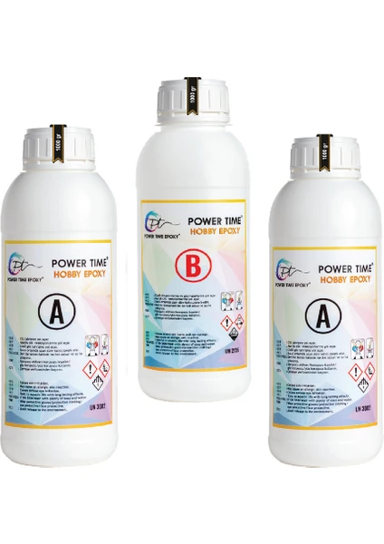 Power Time Epoxy 3 kg Hobby Epoxy Smart/ Şeffaf Ince Döküm Hobi Epoksi Reçine 3 kg