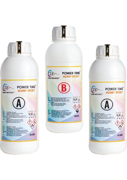 Power Time Epoxy 3 kg Hobby Epoxy/ Şeffaf Epoksi Reçine Ince Döküm Power Time Epoxy