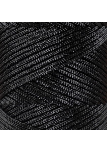 Premium 100 gr Polyester Makrome Ipi Siyah 2mm - 120 M Supla Ip ve Çanta Ipliği