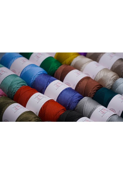 Premium 100 gr Polyester Makrome Ipi Siyah 2mm - 120 M Supla Ip ve Çanta Ipliği