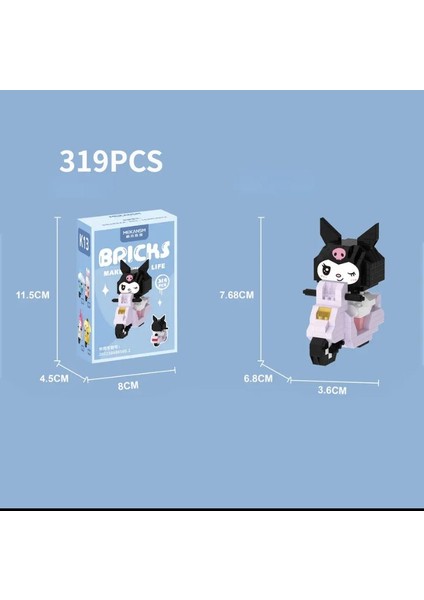 Kuromi Sanrio Y2K Kpop Yap Boz Puzzle Eğitici Brıcks Motosikletli 319 Parça Hediye fiyatları