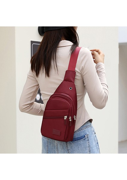 Naylon Omuzdan Askili Çanta Crossbody Çanta Gündelik Spor Göğüs Çantası (Yurt Dışından)