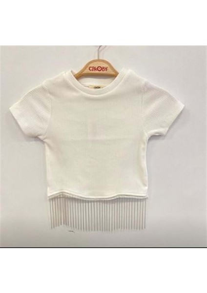 Kız Çocuk Zincirli Bluz - Çikoby - Ecru - 11 Yaş - CK30950-ECRU-11 Yaş
