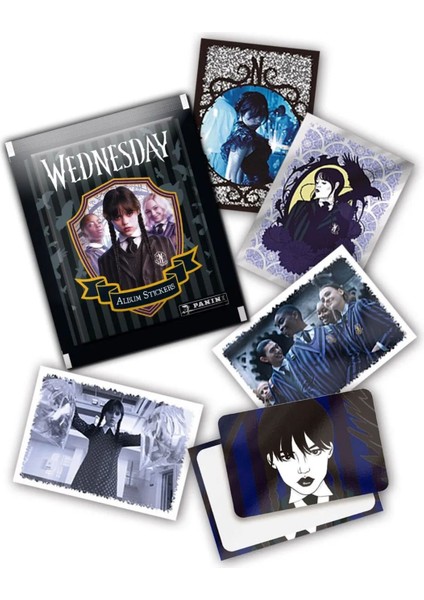 Panini Wednesday Koleksiyon Sticker Çıkartmaları + 5 Paket (25 Adet Sticker)