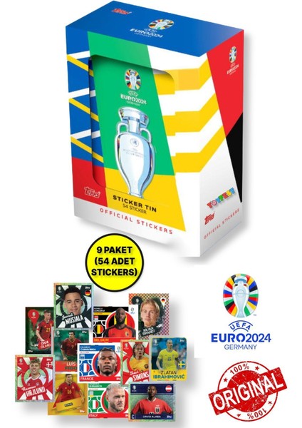 Almanya Euro 2024 Avrupa Şampiyonası Match Attax - Resmi Futbolcu Mini Tin Stickers Metal Kutu