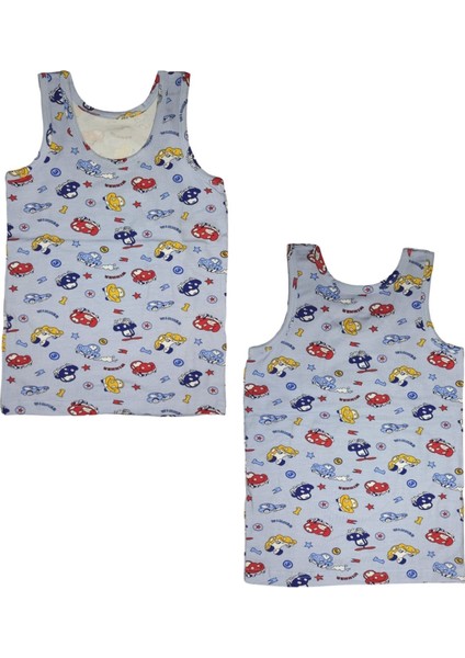 6 Adet Likralı Erkek Çocuk Empirme Desenli Mody Penye Askılı Atlet modelleri