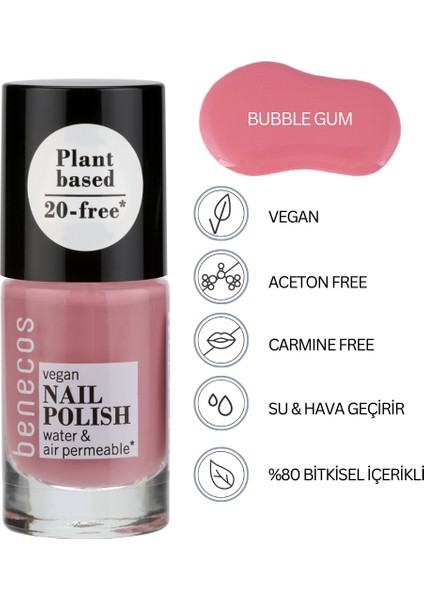 Doğal İçerikli Vegan Oje - Benecos Nail Polish 20 Free