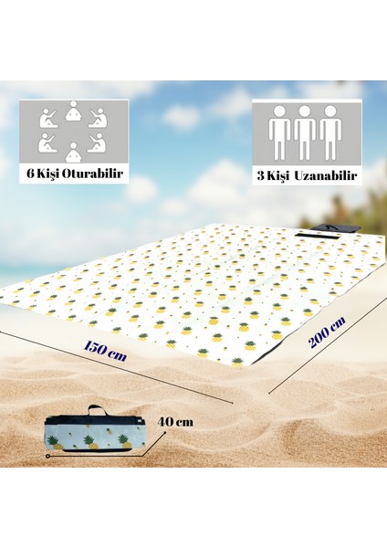 Plaj Matı Piknik Örtüsü Plaj Piknik Kamp Için Su Geçirmez Örtü Katlanır Plaj Uyku Pedleri
