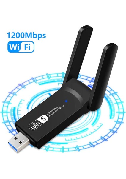 AC1200 Mbps Dual Band USB 3.0 Adaptör Kablosuz Wi-Fi Alıcı