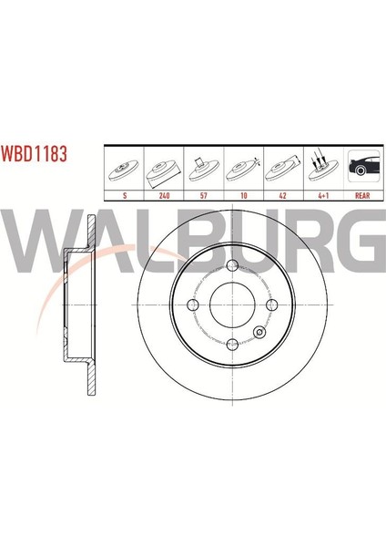 Fren Dıskı Arka Duz Opel Astra G (F69) 1.2 16V 4 Bıjon 240X10X57X42 1998-2005 569108