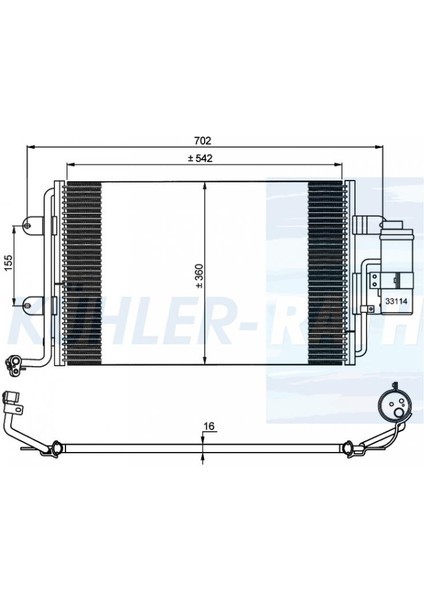 Klima Radyatörü Golf 4 1.4ı. 16V Tuplu M-T 1997-2005 - 1J0820413B-D / 1J0820411