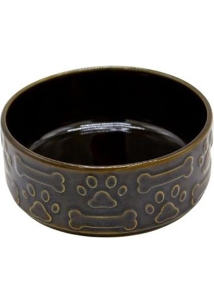 Design Seramik Mama ve Su Kabı Oksit Yeşil 18cm