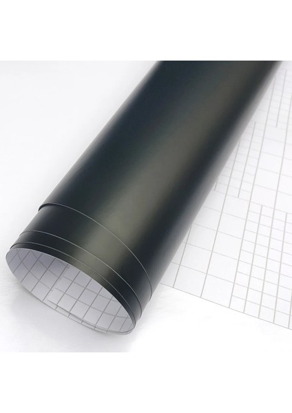 Mat Siyah Kendinden Yapışkanlı Araç Aksesuar Mobilya Folyosu (122 cm x 20 Cm)