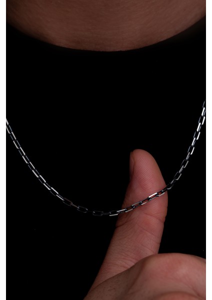 Erkek Gümüş Kolye - 925 Ayar Oksitli Forse Zincir Gümüş Kolye fiyatları
