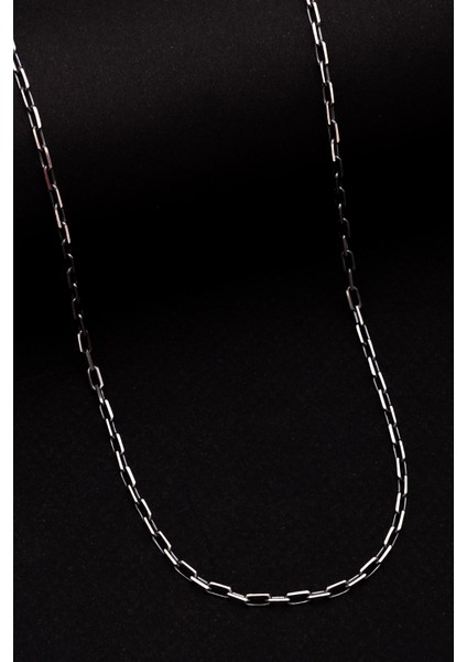 Erkek Gümüş Kolye - 925 Ayar Oksitli Forse Zincir Gümüş Kolye modelleri