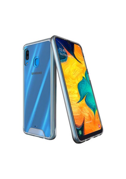 Samsung Galaxy A20 Ultra Koruma Sağlayan Sert ve Şeffaf Gard Premium Silikon Kılıf