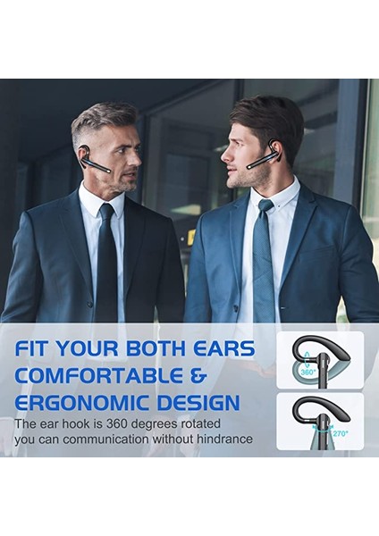Kablosuz Bluetooth Kulaklık 51 Eller Serbest Enc Çağrı Gürültü Azaltma Sürüş Tek Kulak Iş Kulaklıkları (Yurt Dışından)