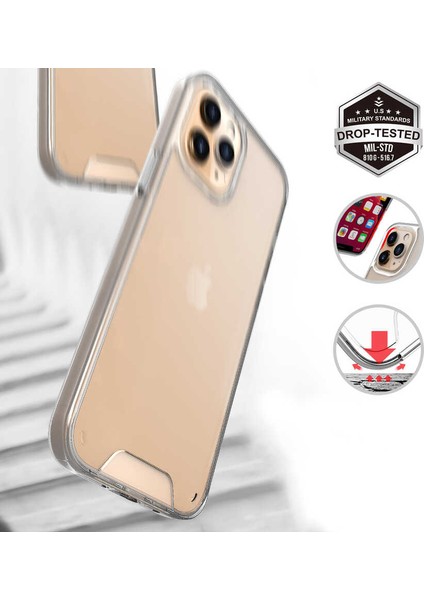 iPhone 12 Pro Max Ultra Koruma Sağlayan Sert ve Şeffaf Gard Premium Silikon Kılıf