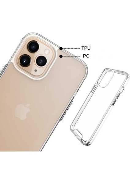 iPhone 12 Pro Max Ultra Koruma Sağlayan Sert ve Şeffaf Gard Premium Silikon Kılıf