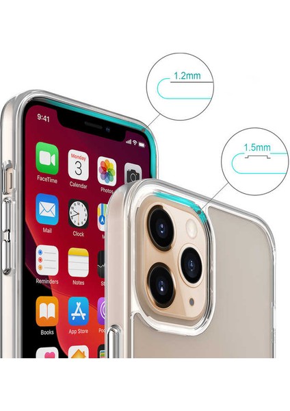 iPhone 12 Pro Max Ultra Koruma Sağlayan Sert ve Şeffaf Gard Premium Silikon Kılıf