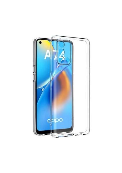 Techno Guru Oppo A74 4g Kamera Korumalı Şeffaf Sheer Premium Silikon Kılıf