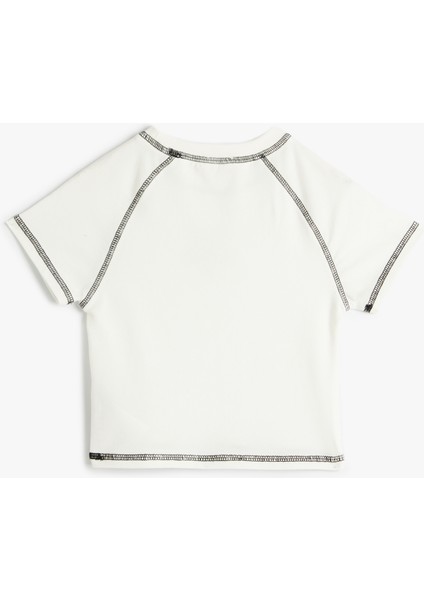 Tişört Yıldız Baskılı Kısa Kollu Bisiklet Yaka fiyatları