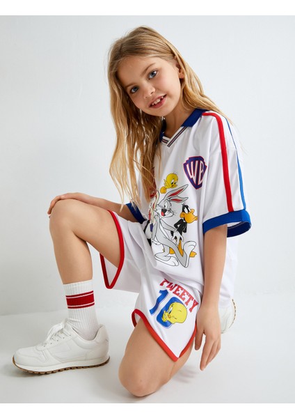 Tweety Şort Beli Lastikli Biye Detaylı