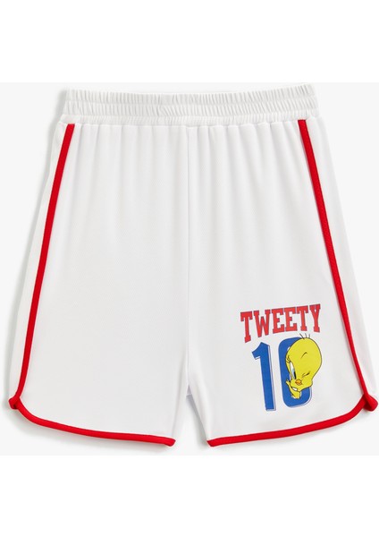Tweety Şort Beli Lastikli Biye Detaylı
