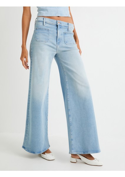Geniş Paça Kot Pantolon Yüksek Bel Cepli - Bianca Wide Leg Jeans modelleri