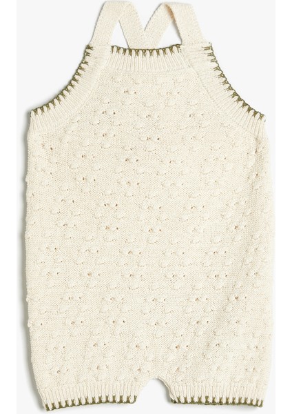 Askılı Örgü Tulum Pamuk Karışımlı