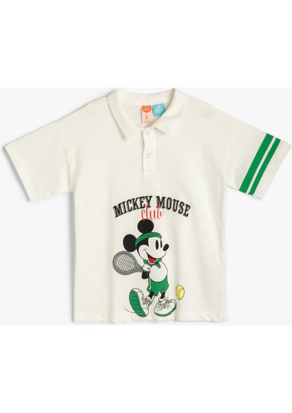 Mickey Mouse Tişört Polo Yaka Lisanslı Kısa Kollu