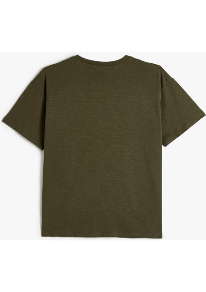 Oversize Tişört Köpek Baskılı Kısa Kollu Bisiklet Yaka Pamuklu fiyatları