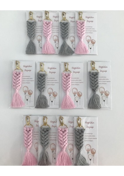 El Örmesi Makrome Anahtarlık Düğün Kına Söz Sünnet Nişan Için Hediyelik-10 ADET