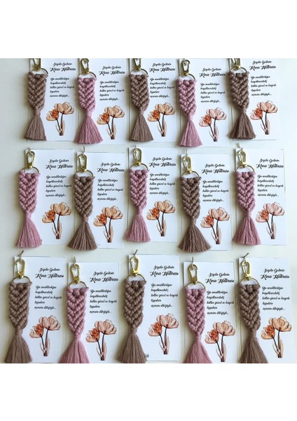 El Örmesi Makrome Anahtarlık Düğün Kına Söz Sünnet Nişan Için Hediyelik