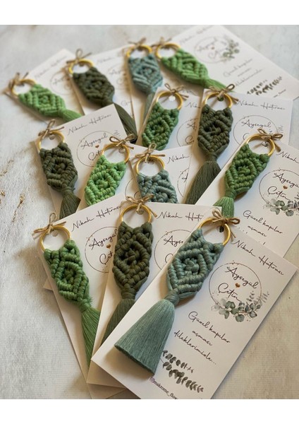 El Örmesi Makrome Anahtarlık Düğün Kına Söz Sünnet Nişan Için Hediyelik