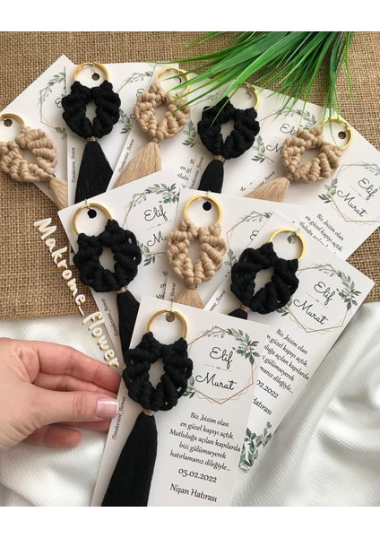 El Örmesi Makrome Anahtarlık Düğün Kına Söz Sünnet Nişan Için Hediyelik