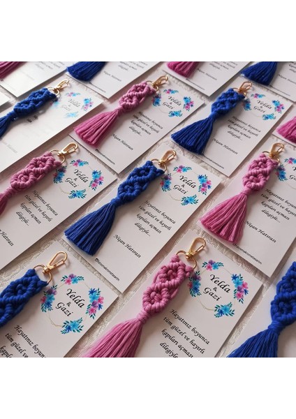 El Örmesi Makrome Anahtarlık Düğün Kına Söz Sünnet Nişan Için Hediyelik modelleri