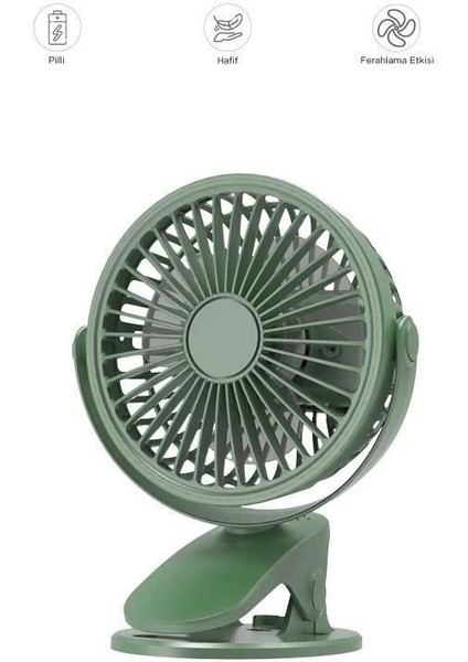 F-07 360DERECE Klips Tanvanlii Fan Vantilatör Masa Fan