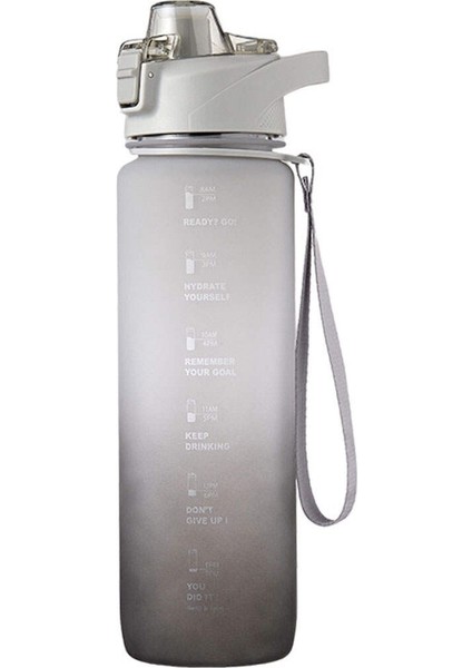 Baosity 1000ML Zaman Işaretli Su Matarası - Mavi (Yurt Dışından)