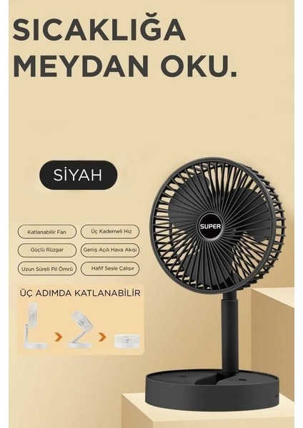 F-06 Ayarlanabilir Sessiz Mini Fan Vantilatör Masa Fan