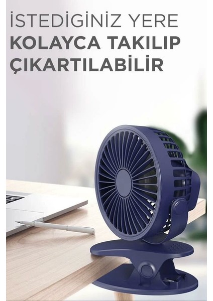 F-07 360DERECE Klips Tanvanlii Fan Vantilatör Masa Fan indirimleri