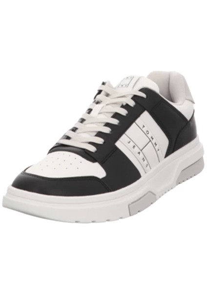 Tommy Hilfiger Erkek Brooklyn Deri Siyah Logolu Sneaker