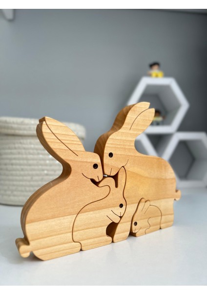 Tavşan Ailesi Desen Dekor Oyuncak modelleri