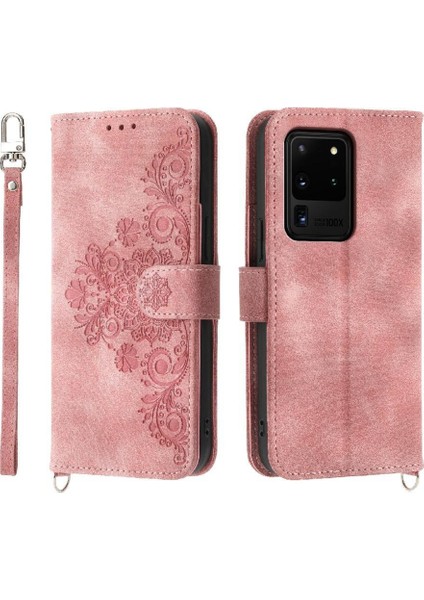 Samsung Galaxy S20 Ultra Kabartmalı Bileklik Çoklu Kredi Için Flip Case (Yurt Dışından)